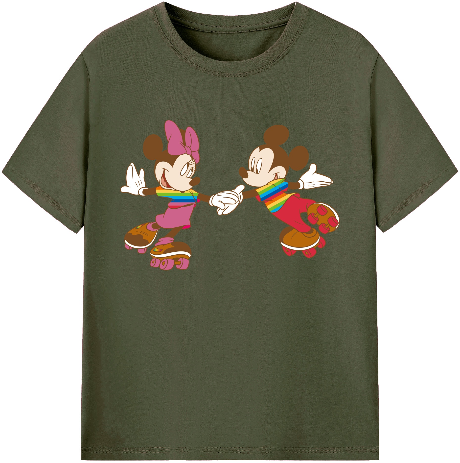 ミッキーマウス Mickey Mouse 綿100％ メンズ半袖Tシャツ｜肌触りやわらか＆通気性